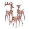 Holiday Time Light-up Outdoor 3-Piece Reindeer Family Decoration with Clear Lights